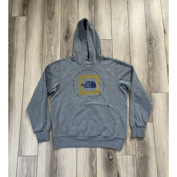 The North Face Geo NSE Men's Small Gray Pullover Hoodie Sweatshirt Front Pocket - Picture 1 of 10